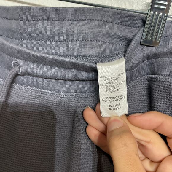 Daniel Buchler Gray Waffle Knit Drawstring Joggers Sz L - Picture 6 of 13